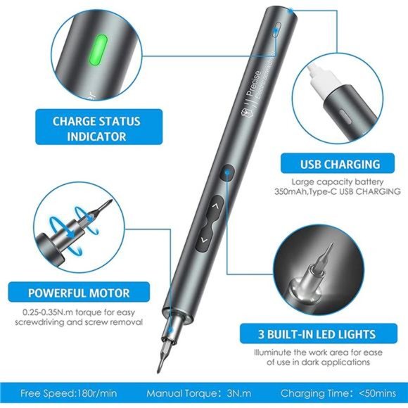 Electric Screwdriver (Newest)28in1 Cordless Mini Power Precision Screwdriver Set - Picture 4 of 6